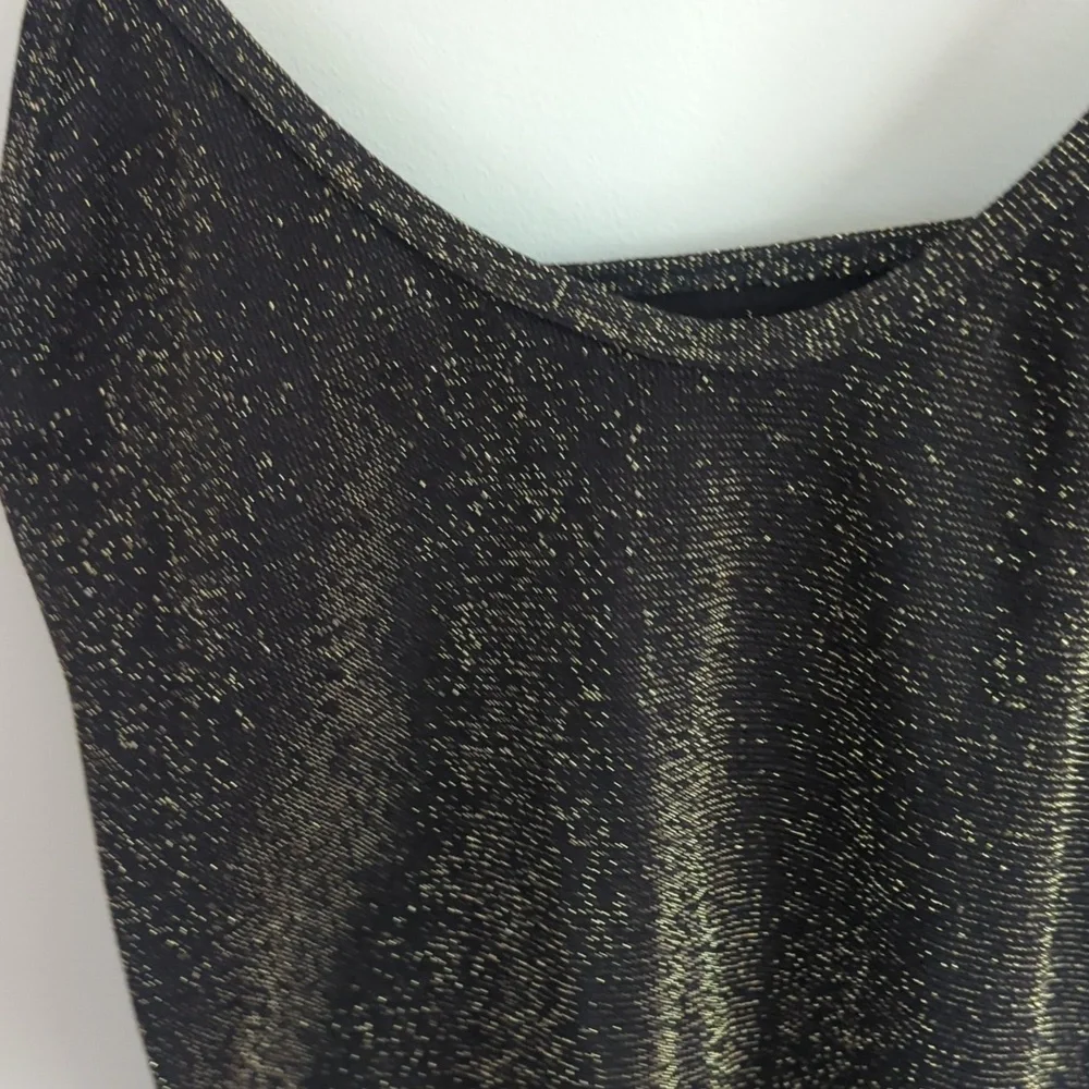 Intimately Free People Black Gold Metallic Sparkle Brami Cami Tank Top XS/S‎